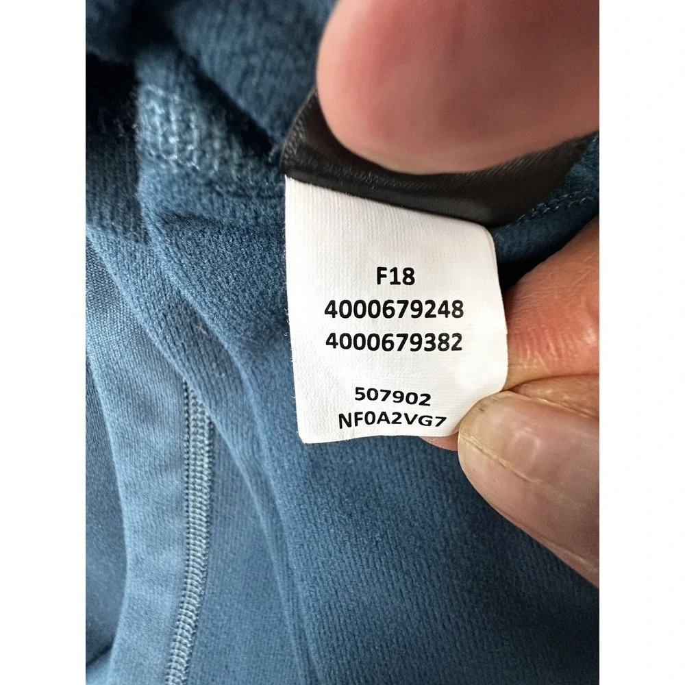 The North Face Tech Glacier Pullover Mens XL Steel Blue 1/4 Zip Fleece Hiking